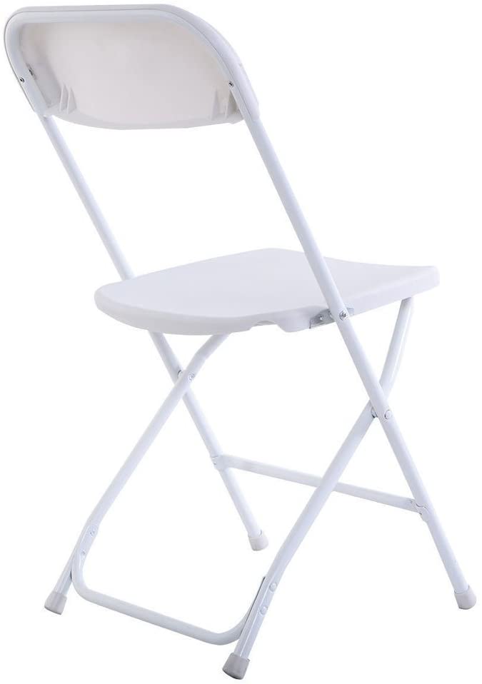 10 Pack White Plastic Folding Chair Indoor Outdoor Portable Stackable Commercial Seat