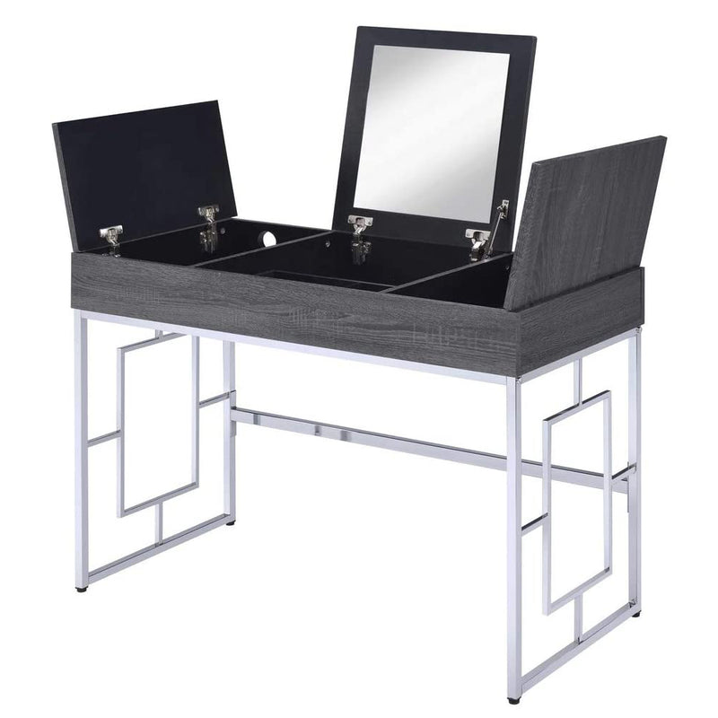 Vanity Desk with Built in USB and Mirror Flip Top Compartment, Makeup Organizer Table