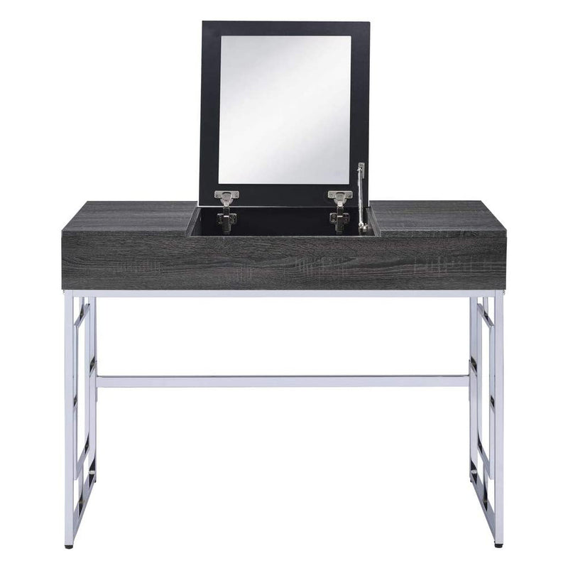 Small Flip Top Vanity Mirror Desk with Storage – DormVibes