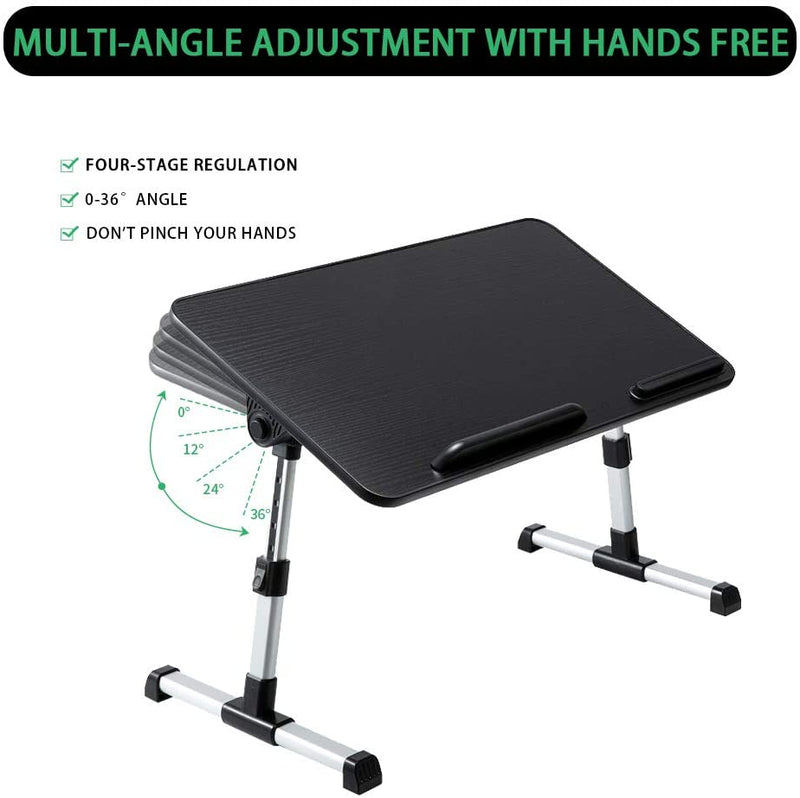Lap Desk Laptop Table Bed Portable Foldable Tray Bamboo Standing Stand Tilting Surface for Reading Tablets Serving Sofa Couch Floor